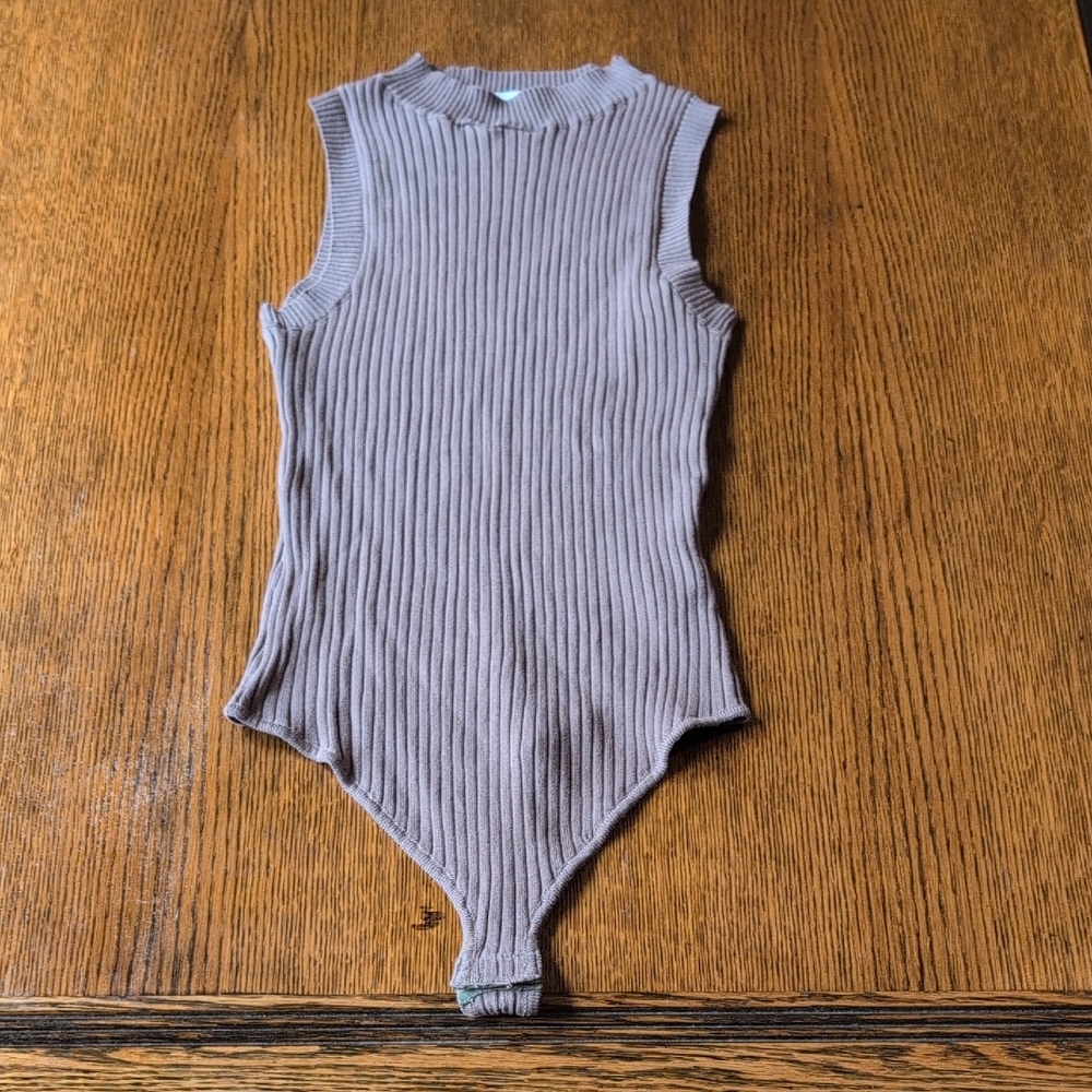 Altar'd State Ribbed Kids Bodysuit - Taupe